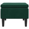 vidaXL Stolček z lesenimi nogami temno zelen žamet