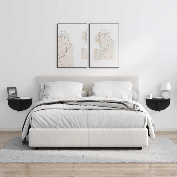 vidaXL Stenska polica Črna 38 x 19 x 19 cm Konstruiran les