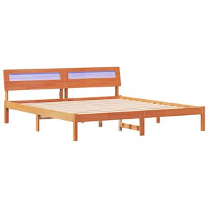 vidaXL Konstrukcija postelje z vzglavjem Voskast rjav 180 x 200 cm