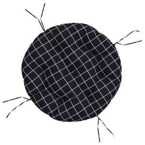 vidaXL Okrogla blazina črna karo &Oslash; 60 x 11 cm oxford tkanina