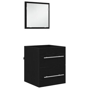 vidaXL Komplet pohi&scaron;tva za kopalnico s predalom Črna 41 x 38,5 x 48 cm