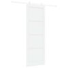 vidaXL Drsna vrata Bela 83 x 232 cm Trdna borovina