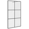 vidaXL Pregrada za tu&scaron; s prozornim ESG steklom 115x195 cm črna