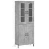 vidaXL Visoka komoda betonsko siva 69,5x34x180 cm inženirski les