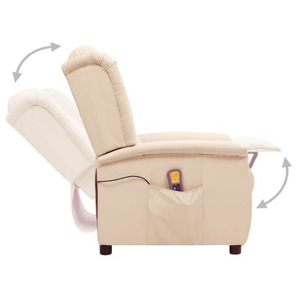 vidaXL Masažni stol krem blago