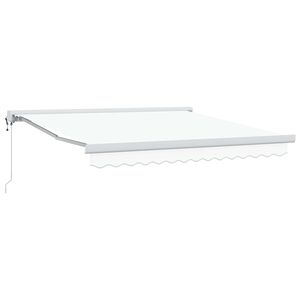 vidaXL Vlečna tenda Bela 300 x 250 x 165 cm Tkanina in kovina