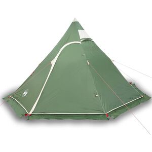 vidaXL &Scaron;otor za kampiranje tipi za 5 oseb zelen vodoodporen