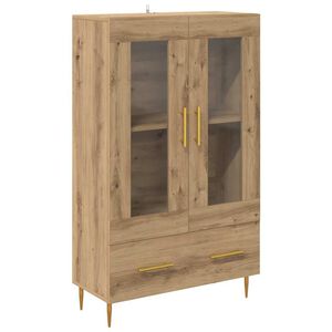 vidaXL Visok predalnik s predalom Umetni hrast 69,5 x 31 x 115 cm