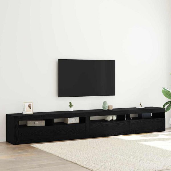 vidaXL Komplet TV omaric 3 pcs Črna Orehovina 270 x 35 x 40 cm
