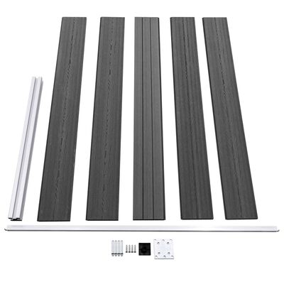 vidaXL Komplet ograjnih panelov WPC 699x105 cm črn