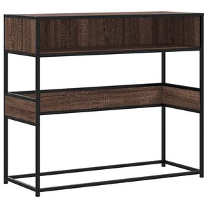 vidaXL Konzolna mizica rjav hrast 90x35x80 cm inženirski les