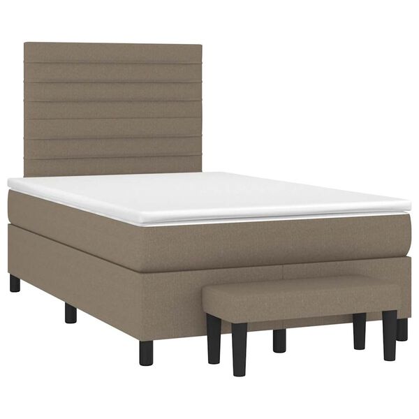 vidaXL Box spring postelja z vzmetnico taupe 120x190 cm blago