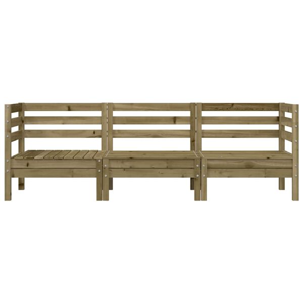 vidaXL Vrtni kavč trosed impregnirana borovina