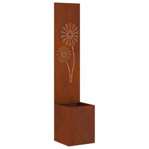 vidaXL Zaslon za zasebnost v vrtu Rjav 32 x 32 x 150 cm Odporno jeklo