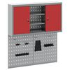 vidaXL Komplet omare in pegboard 3 pcs Rdeča 100 x 20 x 115 cm Jeklo
