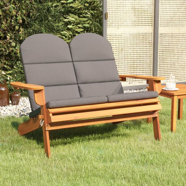 vidaXL Vrtna klop adirondack z blazinami 126 cm trden akacijev les