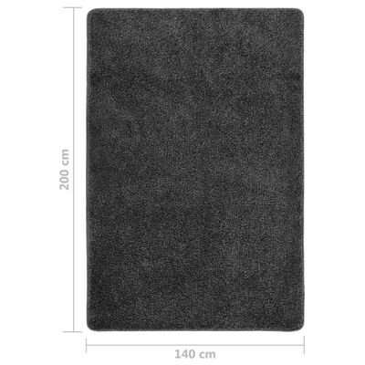 vidaXL Košata preproga temno siva 140x200 cm nedrseča