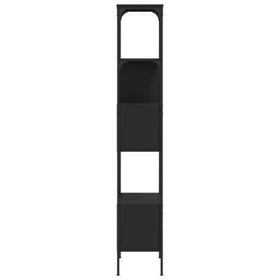 vidaXL Knjižna omara 5-nadstropna črna 76x33x188,5 cm inženirski les