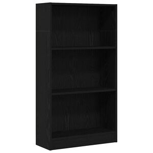 vidaXL Knjižna omara črn hrast 60x24x109 cm inženirski les