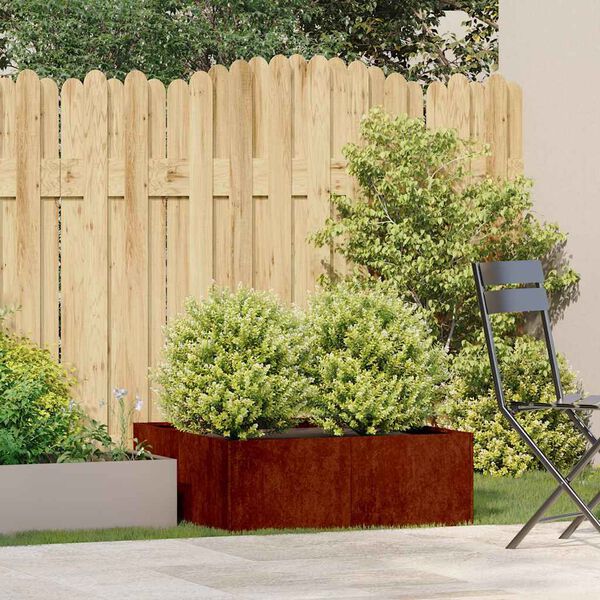 vidaXL Planter Rusty 80x80x30 cm Vremensko odporno jeklo