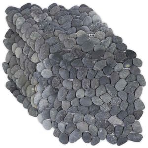 vidaXL Pebble plo&scaron;čice Siva 30 x 30 cm Rečni prod