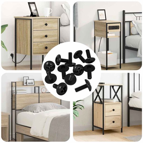 vidaXL Močvarni vijaki 8182 pcs Črna M4 x 10 mm elezo