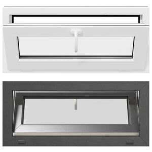 vidaXL Okno za klet RISOR 90 x 40 cm PVC in steklo Antracit