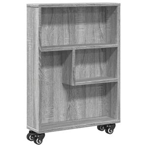 vidaXL Voziček za shranjevanje siva sonoma 48x13x68 cm inženirski les