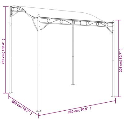 vidaXL Nadstrešek taupe 2x2,3 m 180 g/m² blago in jeklo