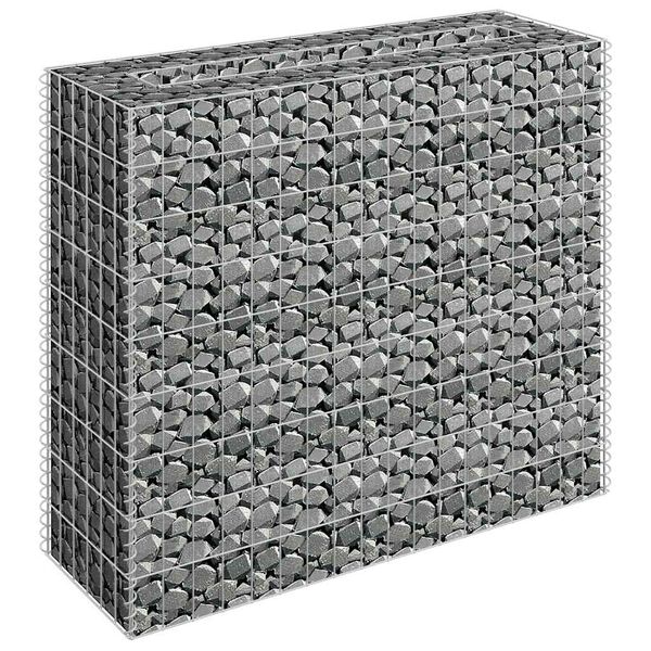 vidaXL Visoka greda gabion pocinkano jeklo 90x30x90 cm