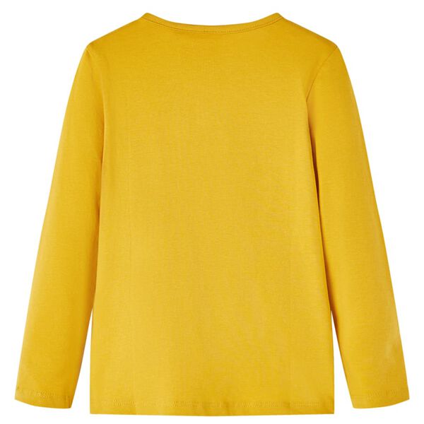 Otro&scaron;ka majica z dolgimi rokavi temno oker 92