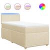 vidaXL Box spring postelja z vzmetnico krem 90x190 cm blago