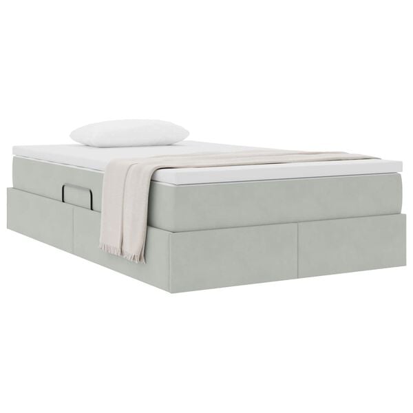 vidaXL Postelja z dodatnim prostorom za shranjevanje in vzmetnico