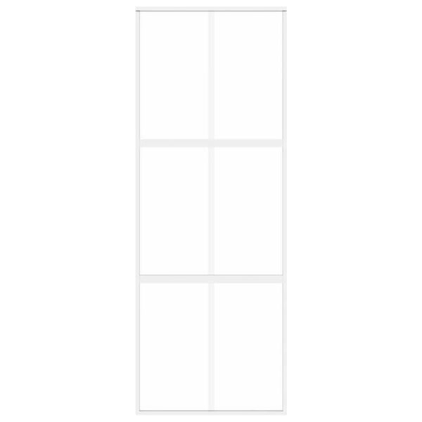 vidaXL Drsna vrata bela 76x205 cm kaljeno steklo in aluminij