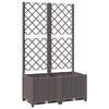 vidaXL Cvetlično korito z oporno mrežo rjavo 80x40x136 cm PP