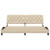 vidaXL Posteljni okvir brez vzmetnice krem 200x200 cm blago