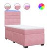vidaXL Box spring postelja z vzmetnico roza 100x200 cm žamet