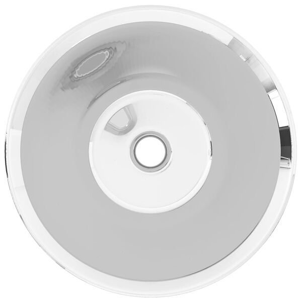 vidaXL Umivalnik keramičen 42x14 cm srebrn