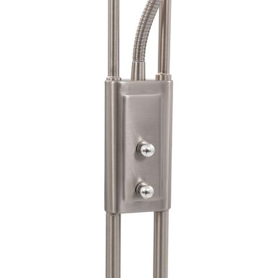 vidaXL Stoječa svetilka 18 W srebrna 180 cm z možnostjo zatemnitve