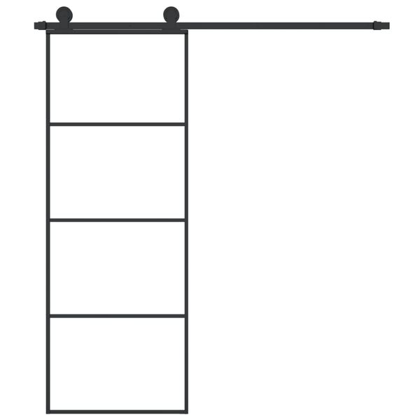 vidaXL Drsna vrata z opremo 76x205 cm ESG steklo in aluminij