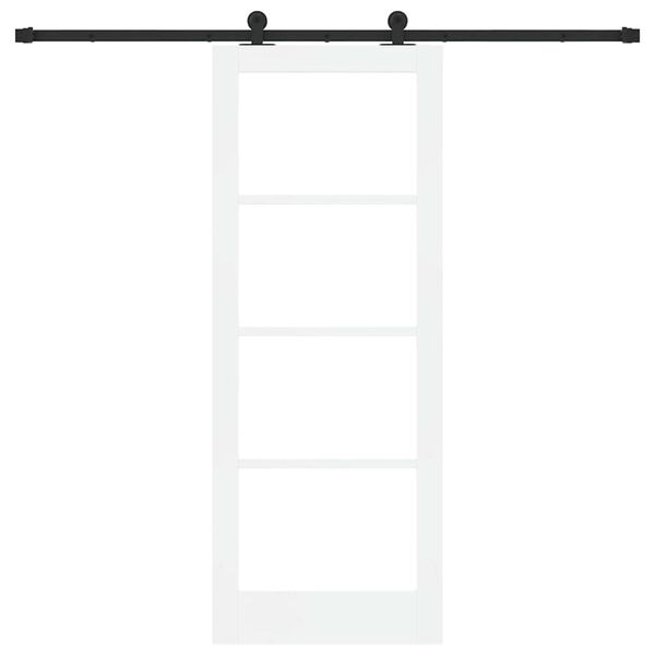 vidaXL Drsna vrata ORKDAL Bela 78 x 202 cm Trden borov les in steklo