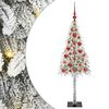 vidaXL Božično drevo med 150 LED z stojalom Bela 120 cm PE in jeklo