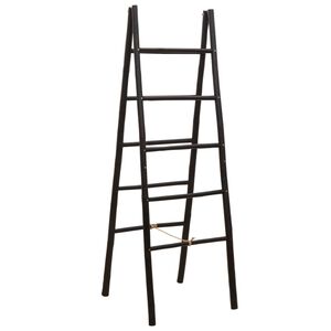 vidaXL Dvojna lestev za odeje Črna 50 x 50 x 159 cm Bambus