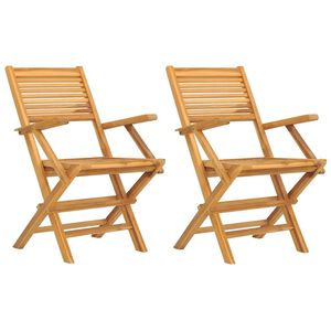 vidaXL Zložljivi stoli 2 kosa 55x62x90 cm Masivni tikovina