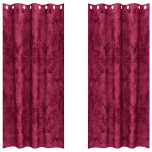 vidaXL Velvete zavese z zavesami 2 pcs vinsko rdeča 245 x 140 cm Žamet
