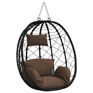vidaXL Viseči stol v obliki jajca poli ratan 91,5 x 54,5 x 107 cm