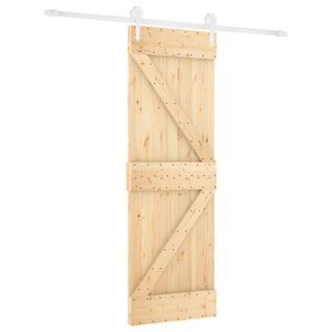 vidaXL Drsna vrata Naravna in bela 70 x 210 cm Masiven borov les