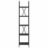 vidaXL Knjižna polica Črna Orehovina 40 x 30 x 183 cm Konstruiran les