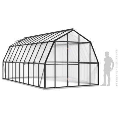 vidaXL Rastlinjak z okvirjem antracit 15,74 m² aluminij