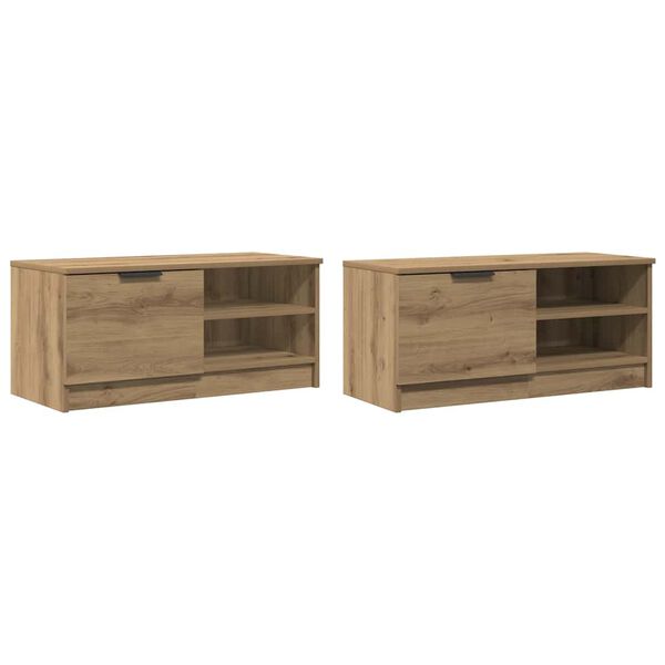 vidaXL TV omarica 2 kosa artisan hrast 80x35x36,5 cm inženirski les